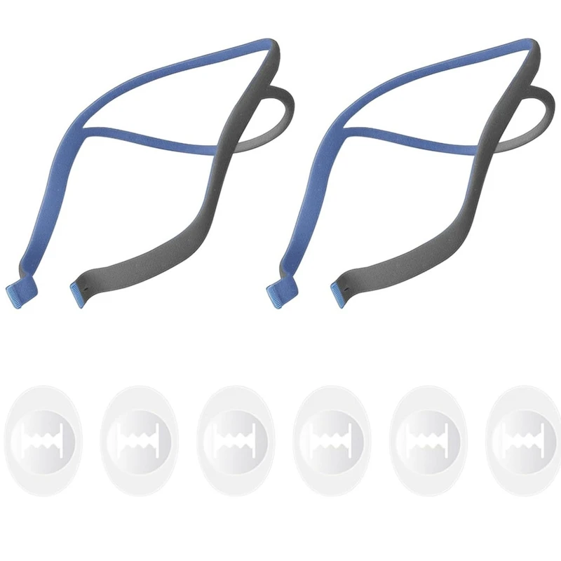 2-Pack Air Fit P10 Headgear Strap,CPAP Headgear Replacements For Airfit P10 Nasal Pillow Mask,With 6 Adjustment Clips