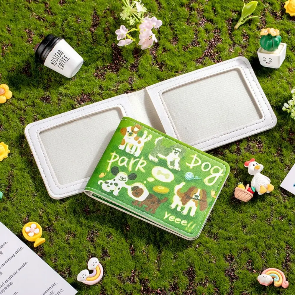 Creativity Portable Print Card Bag Cartoon Large Capacity ID Storage Bag PU Puppy Document Protection Cover