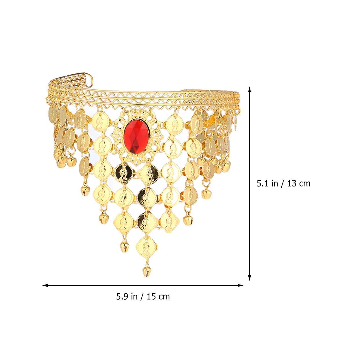

Golden Headwear Shiny Metal Sequins Indian Style Performance Decoration Long Lasting Hoop Unique Design Stage Show