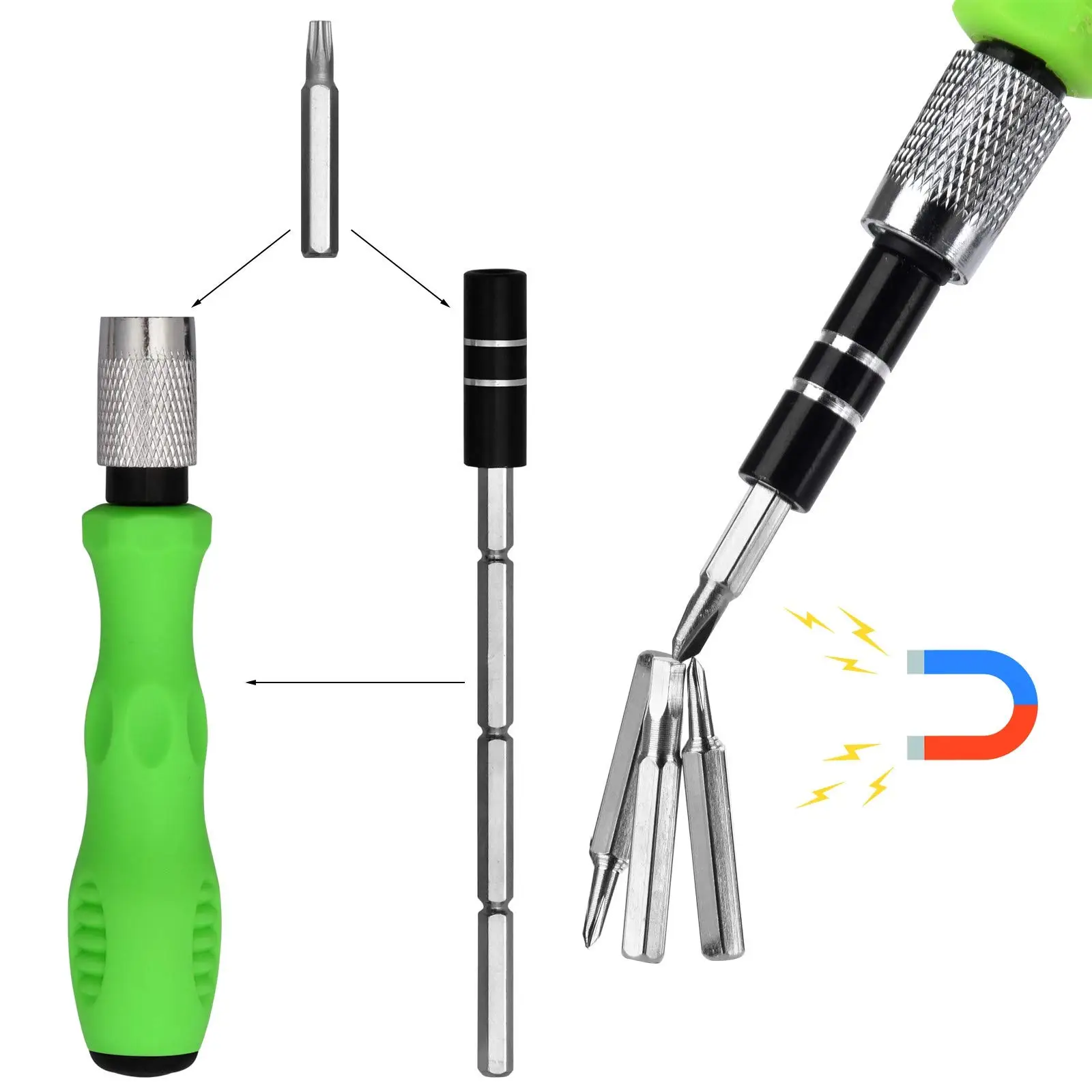 SMARLAN 32 In 1 Screwdriver Set Precision Mini Magnetic Screwdriver Bits Kit Phone Mobile IPad Camera Maintenance Tool Repair