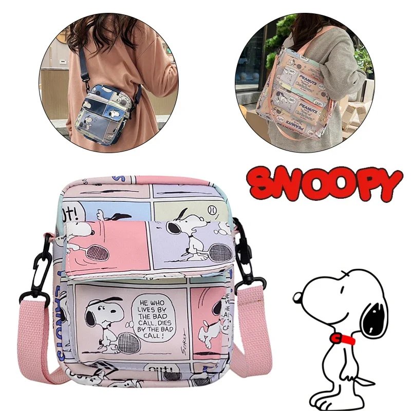 Snoopy Crossbody Bag Canvas Diagonal Shoulder Bags Cartoon Fashion Casual Mobile Phone Bag Women Shopping Handbags Shoulder Bag