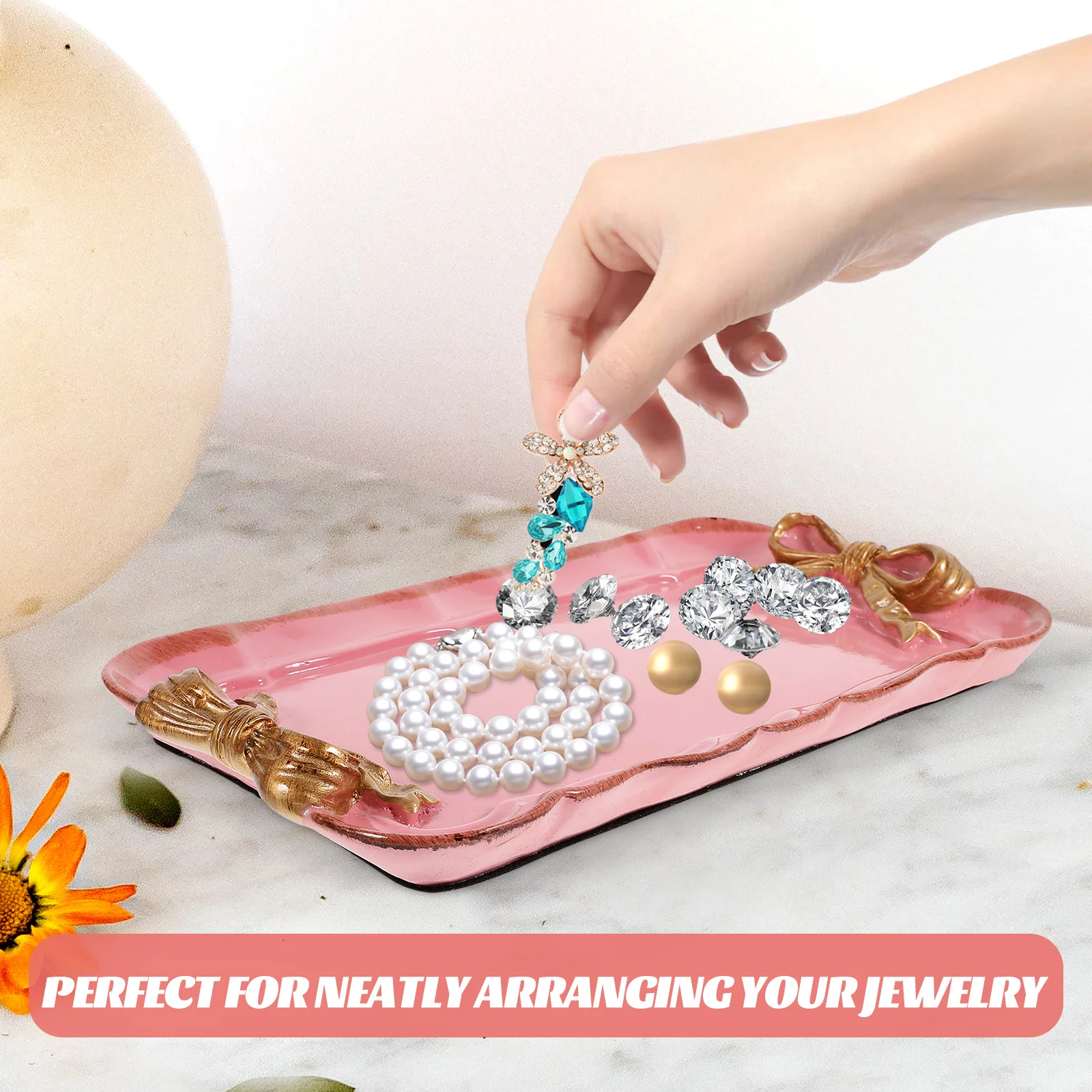 

Dessert Plate Tray Decorative Jewelry Decorative Jewelry Plate Dish Resin Ring Vanity Fruit C Resin Plates Storage Holder