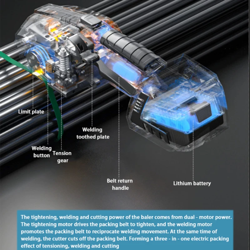 آلة الربط KJD16 أداة التعبئة والتغليف الأوتوماتيكية for7-16mm PET PP حزام النطاقات مع آلة مكبس البطارية ذات السعة الكبيرة 4000mAh #1