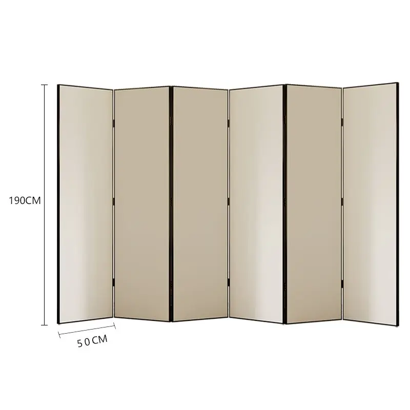 Solid wood lacquer painting screen, foldable mobile partition living room entrance wabi-sabi, medieval style