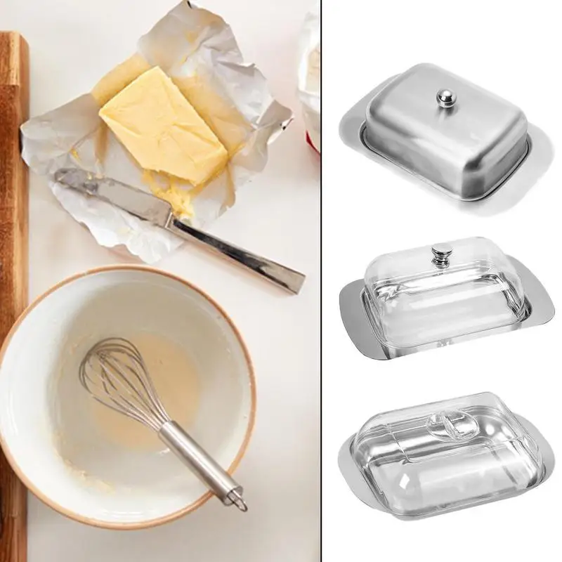 Butter Cutting Storage Box Transparent Butter Container Household Kitchen Baking Cheese Keeper Tray With Lid For Refrigerator