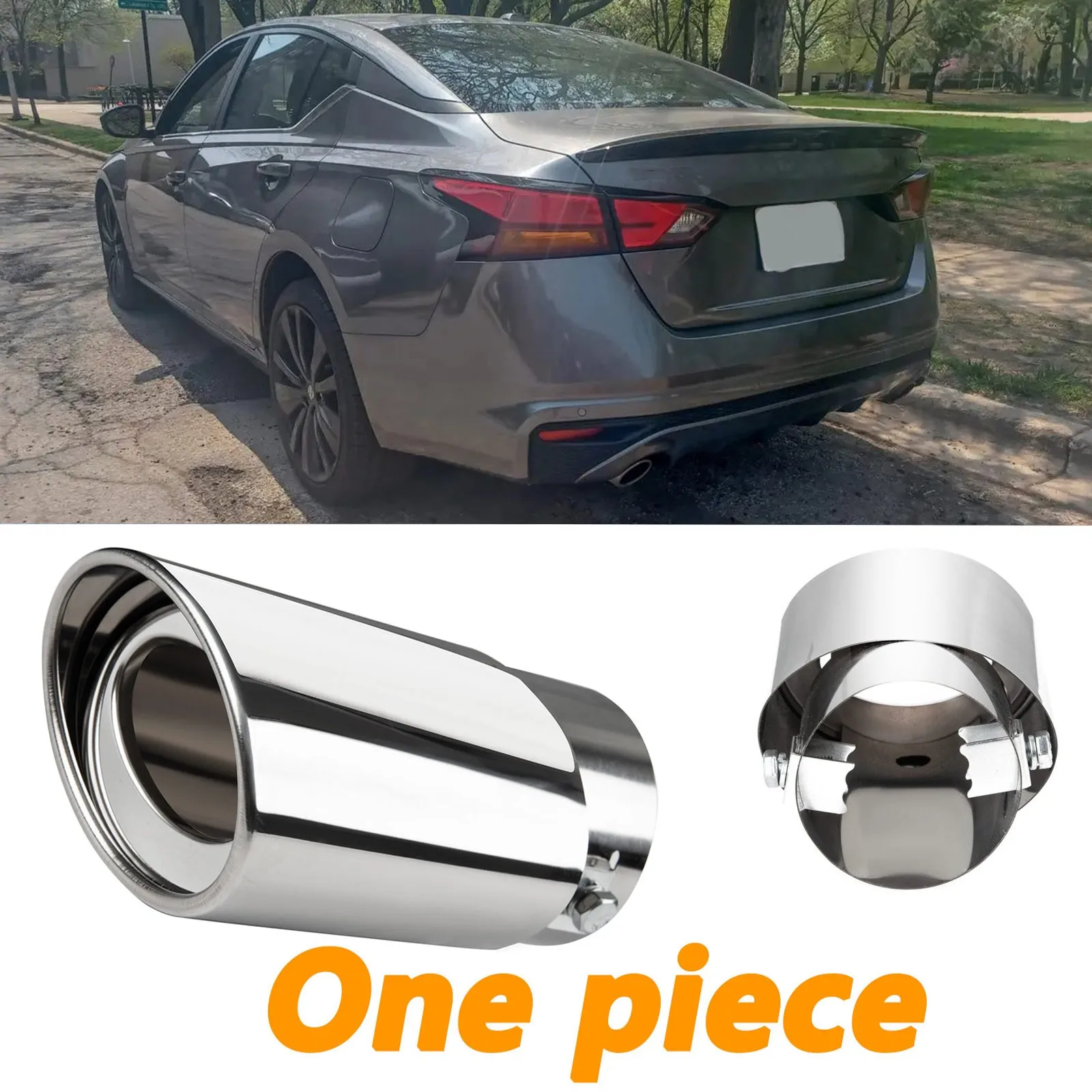 

Car Auto Rear Exhaust Tail Pipe Muffler Tip Throat Tailpipe Fit 1.5-2.3" outlet