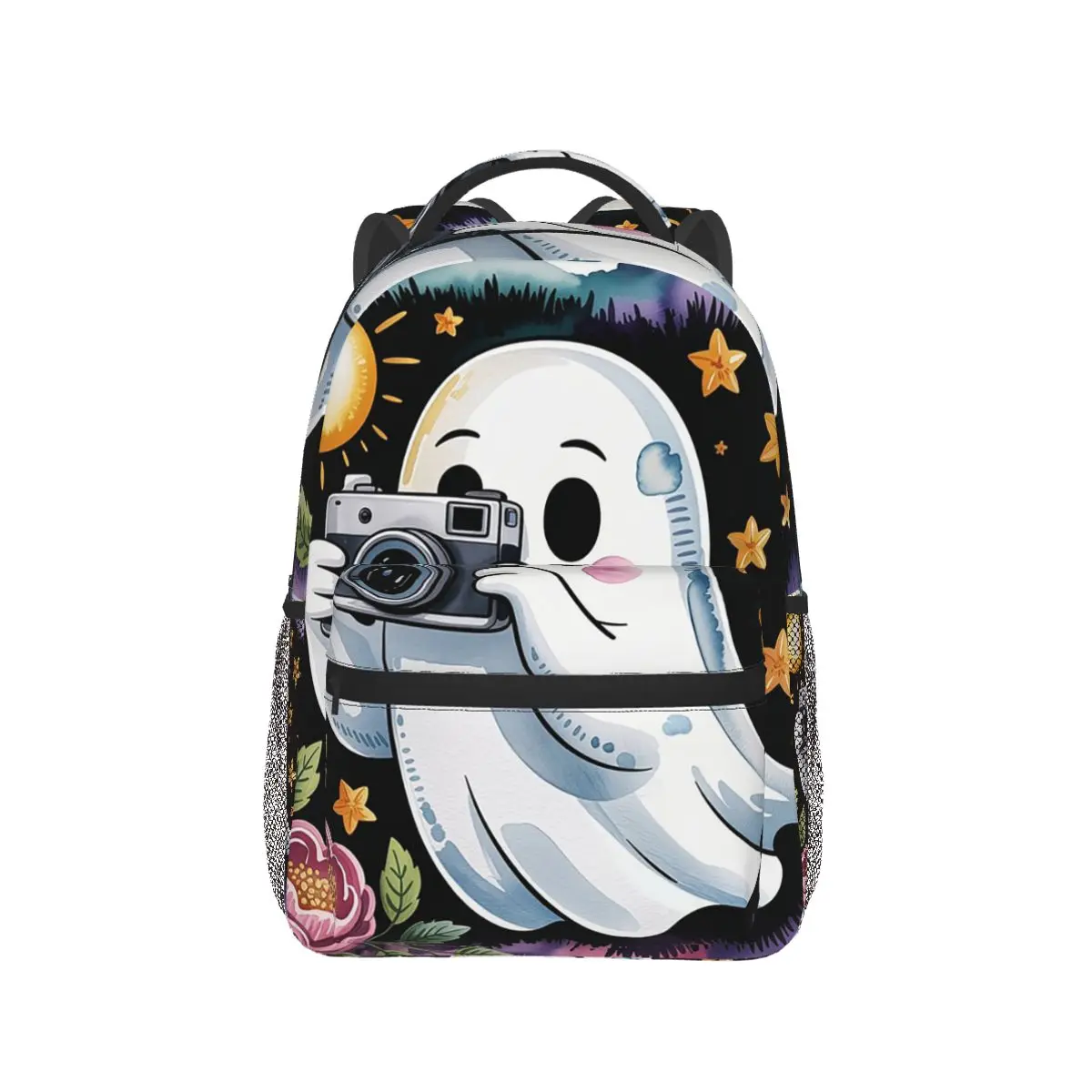 

Cute Fun Spooky Halloween Ghosts Backpack Hot Sale Daypack Large Capacity Kids BookBag School Bag Shoulder Bags for Men Women