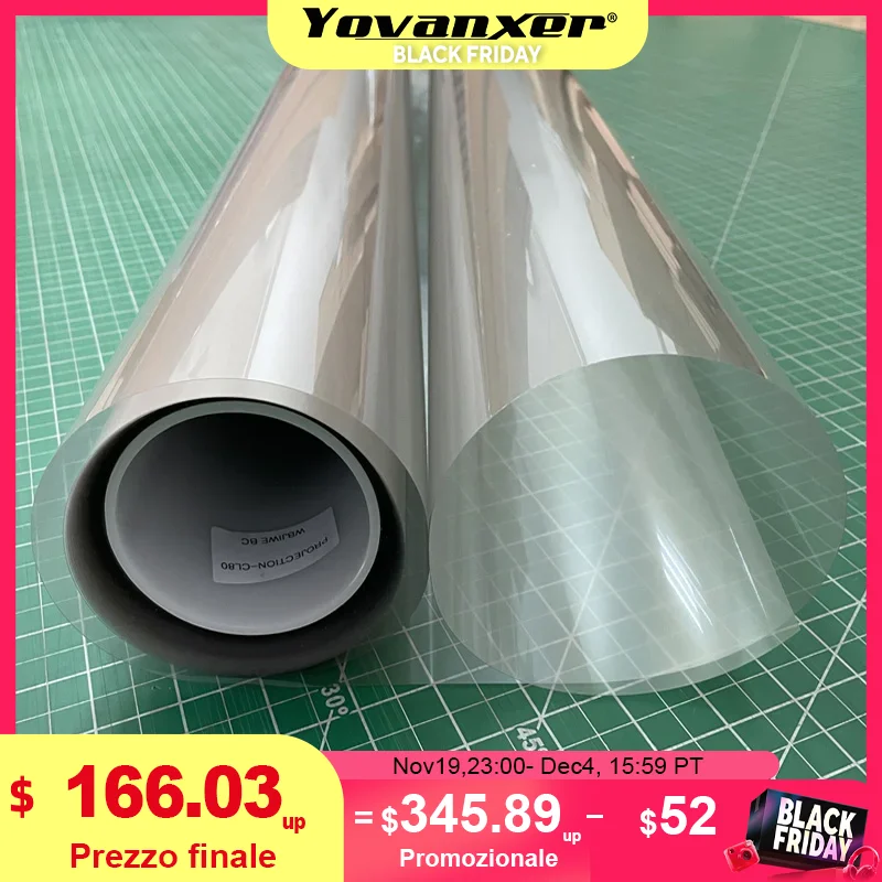 Venda de fábrica 100 "tela de projetor traseiro de filme autoadesivo de projeção holográfica transparente para publicidade de vidro de janela inteligente