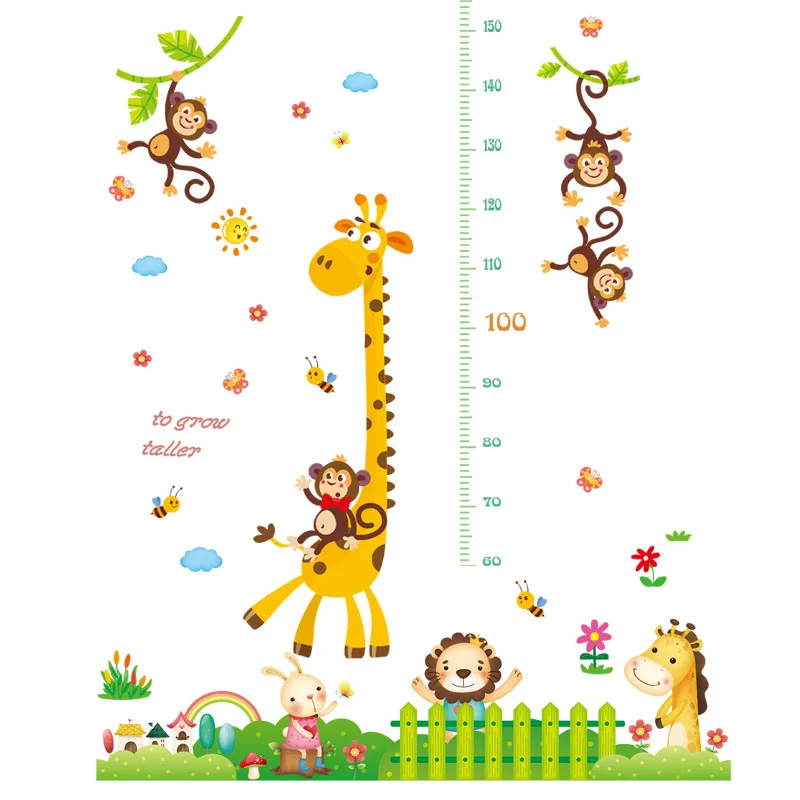 Children Baby Height Measure Space Astronaut Wall Stickers For Kids Rooms Growth Ruler Gauge Chart Nursery Decals