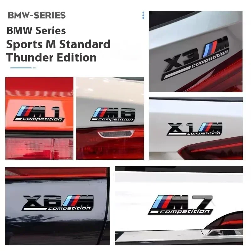 

Modified Decorative Sticker X1X3X4X5X6X7 Thunder Tail Label Auto Metal Sticker For BMW M Sport 3 Series 5 Series M1M2M3M4M5M6M7