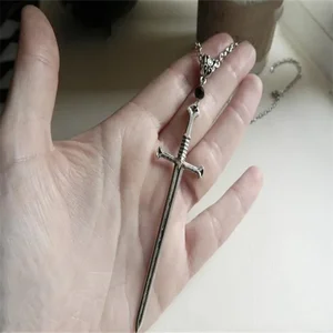 Schwarzer Kristalldolchkette, Schwertanhänger, heidnisch, gotisch, Hexerei, Hexerei, Hexen, mittelalterlicher Schmuck 10 Hauptverkaufshexe - №5