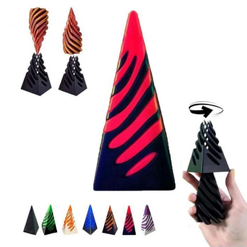 Creative 3D Impossible Pyramid Passthrough Sculpture Mini Egyptian Pyramid Display Statue Ancient Art Building Model Toy Gifts