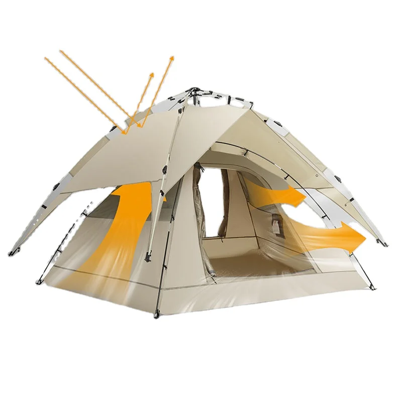 

One-Bedroom Fully Automatic Pop-Up Camping Tent With Sun And Rainproof Feature Easy-to-Store Oxford Fabric For Barbecue Parks