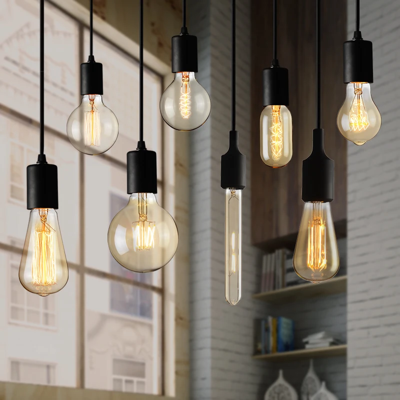 Edison Bulb E27 220V 40W ST64 G80 G95 T10 T45 A19 Retro Ampoule Vintage Incandescent Bulb edison Lamp Filament Light Bulb Decor