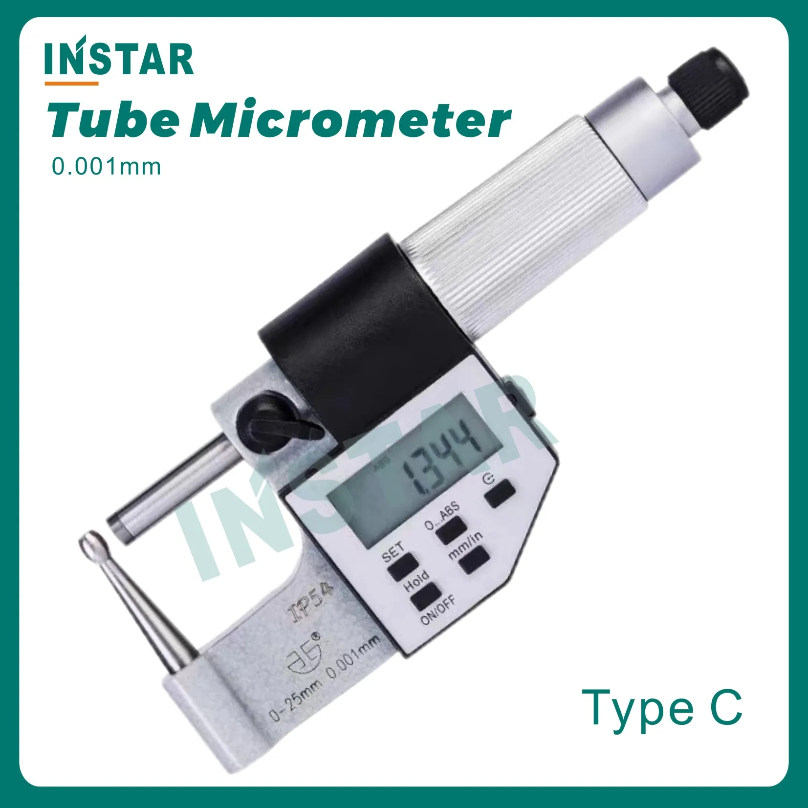 Digital Tube Micrometer 0-25mm 25-50mm 50-75mm 75-100mm IP54 Proof 0.001mm DIN40050/IEC529 DIN Standard