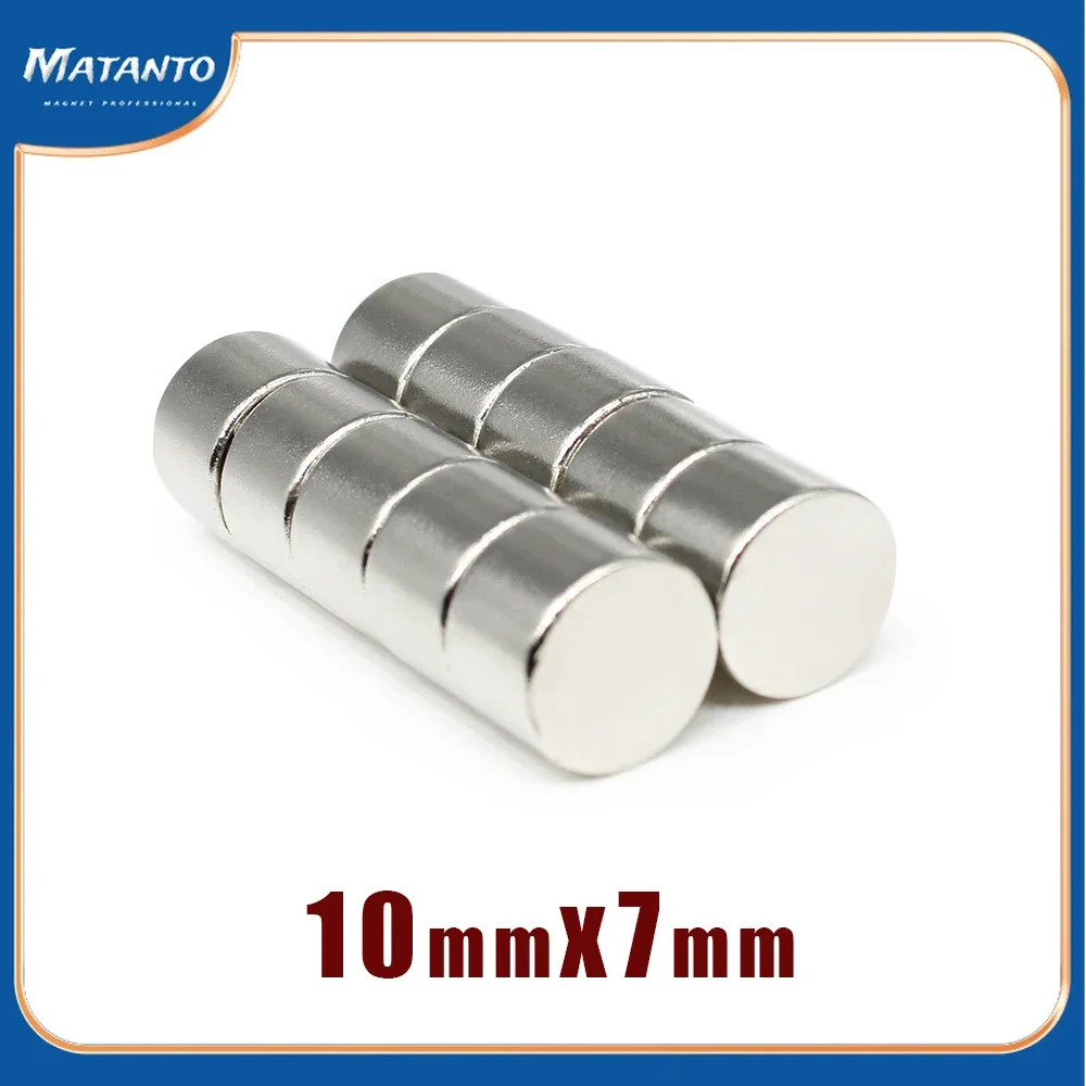 10-100PCS 10x7mm Round  Magnets Powerful Strong N35 Magnetic Disc Permanent Neodymium Magnet 10mm x 7mm 10x7mm