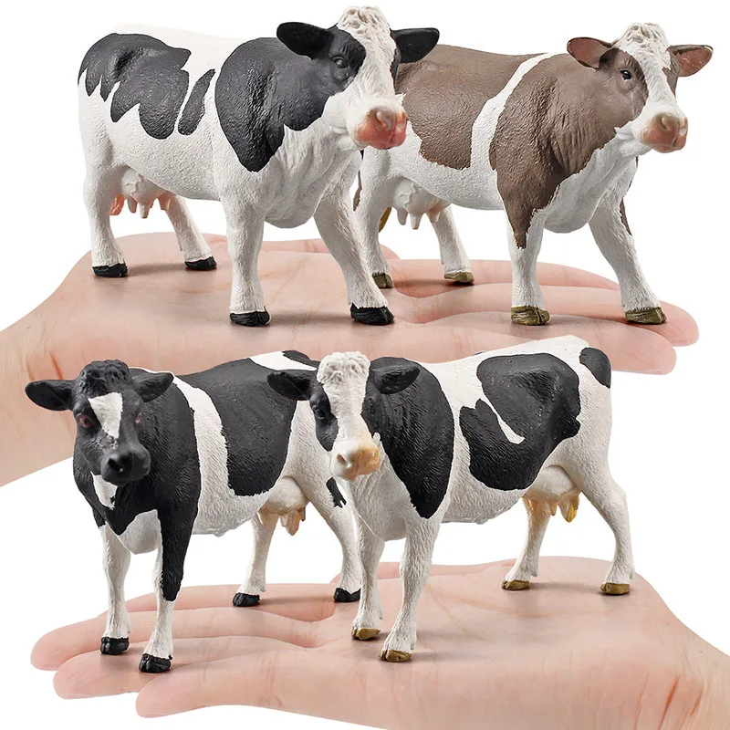 Simulation Animals Figurines Solid Cow Action Figures Farm Pasture Models Fun Toys Gifts for Kids Children Educational Toys