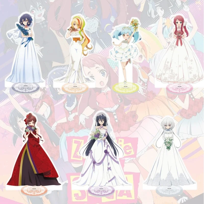 Zombie Land Saga Anime Sakura Minamoto Saki Nikaido Ai Mizuno Yugiri Acrylic Figure Stand Keychain Christmas Toys