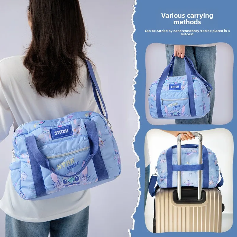 

Disney Stitch Travel Bag for Women Girls Waterproof Large Capacity Cute Cartoon Portable Multifunctional for Outdoor Trips