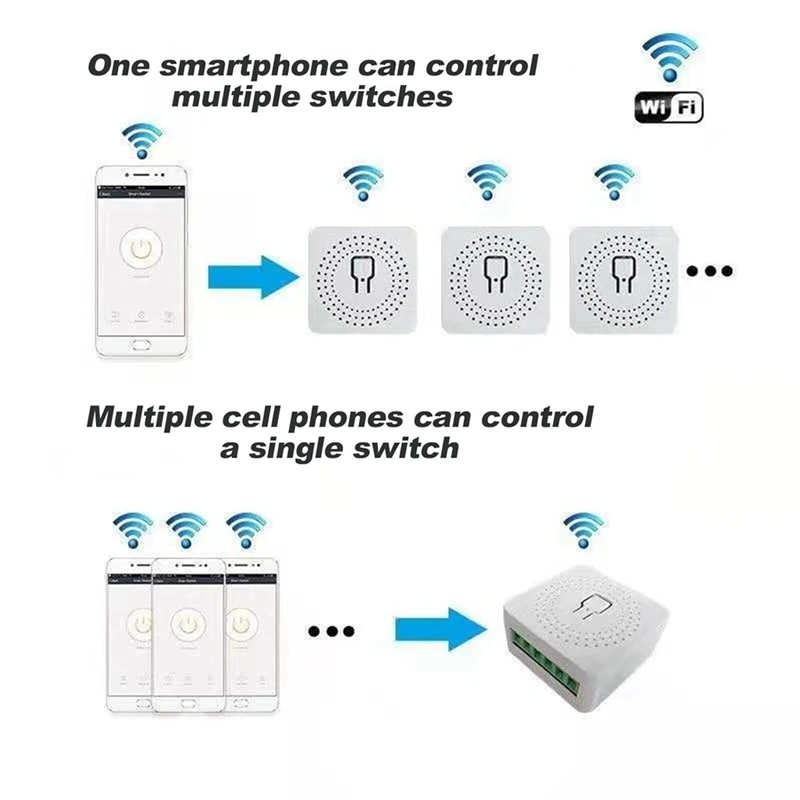 4PCS WiFi Smart Switch Light Switch, APP Remote Control, Voice Control, DIY Mode, Timer Function, LAN Control, 2 Way 16A-AD23