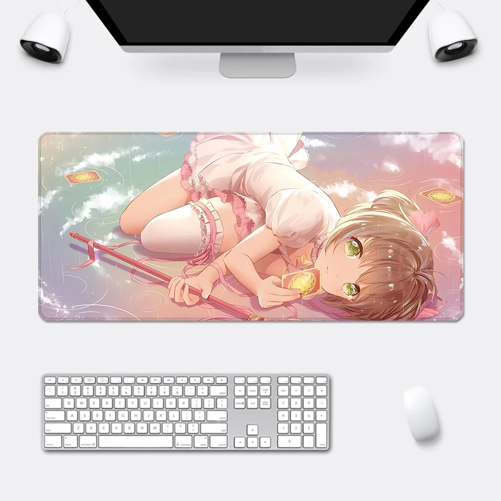 Anime Cards Captors Sakuras Mousepad HD Printing Computer Gamers Locking Edge Non-slip Mouse Pad XXL90x40cm Keyboard PC Desk Pad