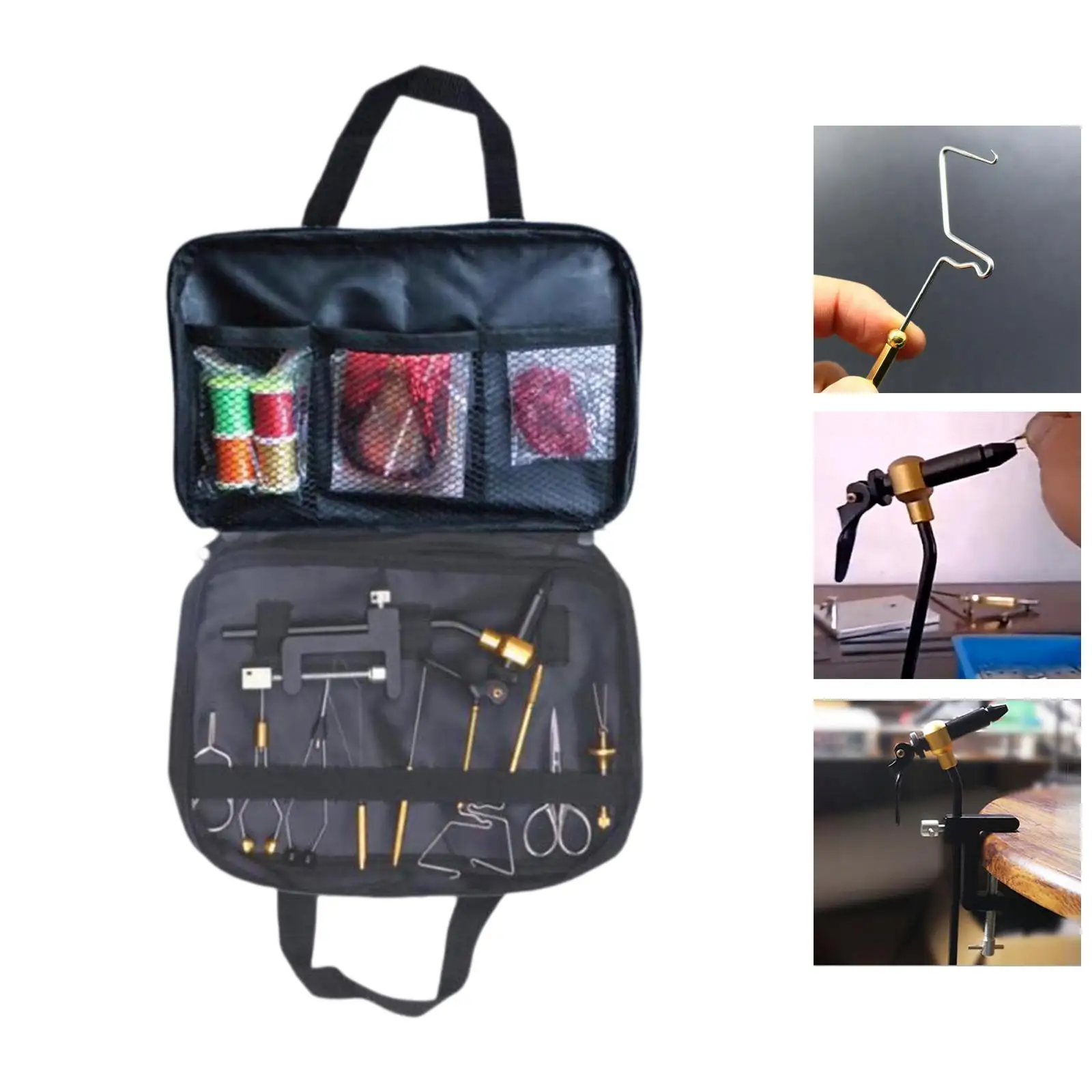 

Fly Tying Kit Standard Tools Travel Case for Fly Fishing Lures Making Adults