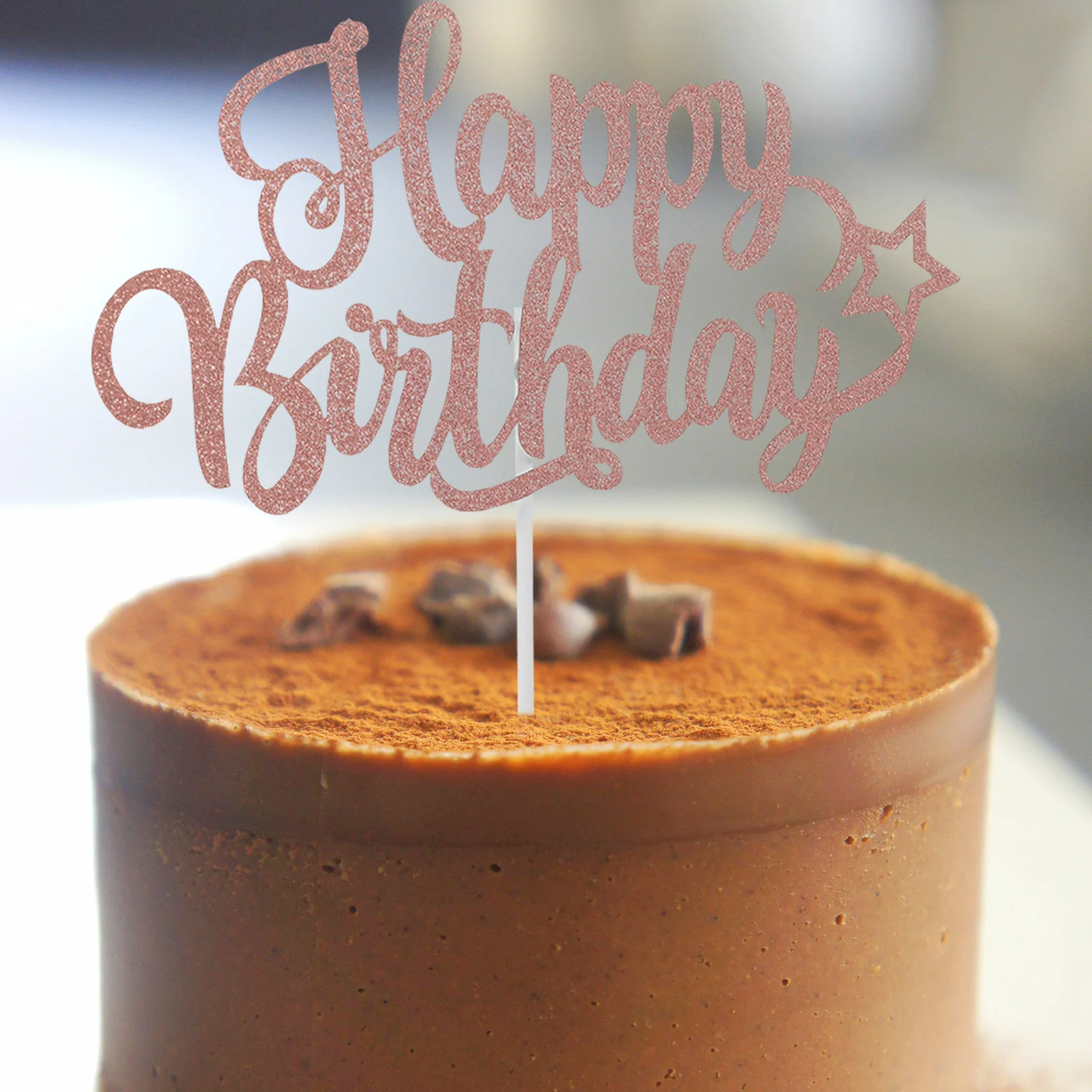 

10pcs Decoration Picks Happy Birthday Cupcake Toppers Birthday Party Favors Cake Decor Rose Gold Cake Topper Party Supplies