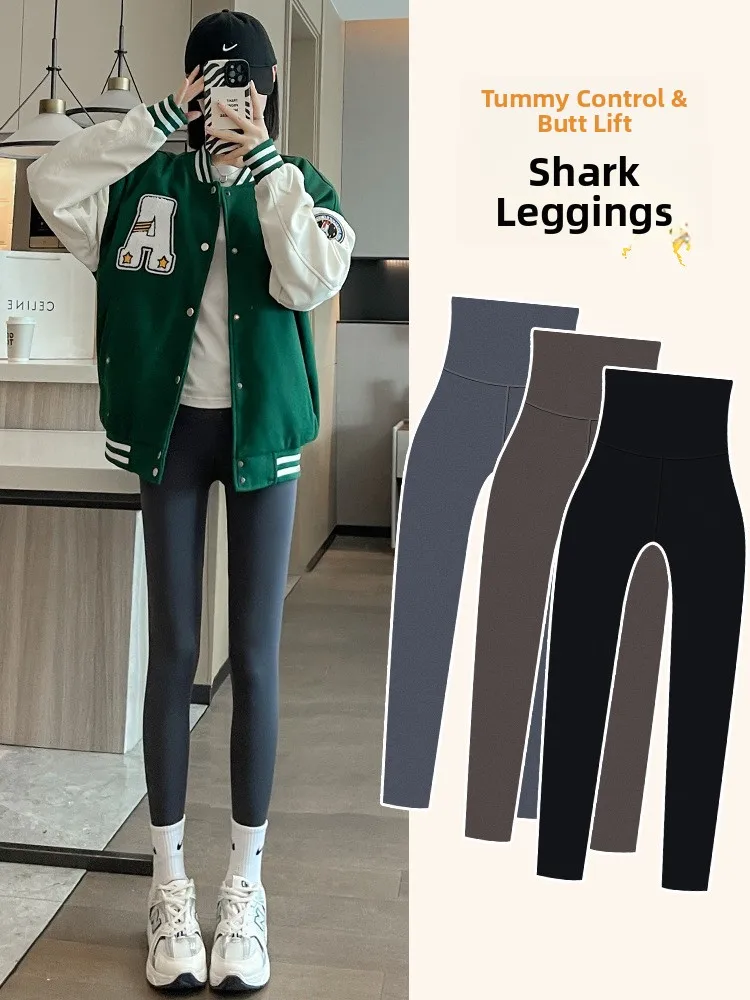 

Брюки для йоги с высокой талией, женские весенне-осенние тонкие брюки из овчины с подтяжкой ягодиц, летние базовые многослойные брюки Fitn, девять очков