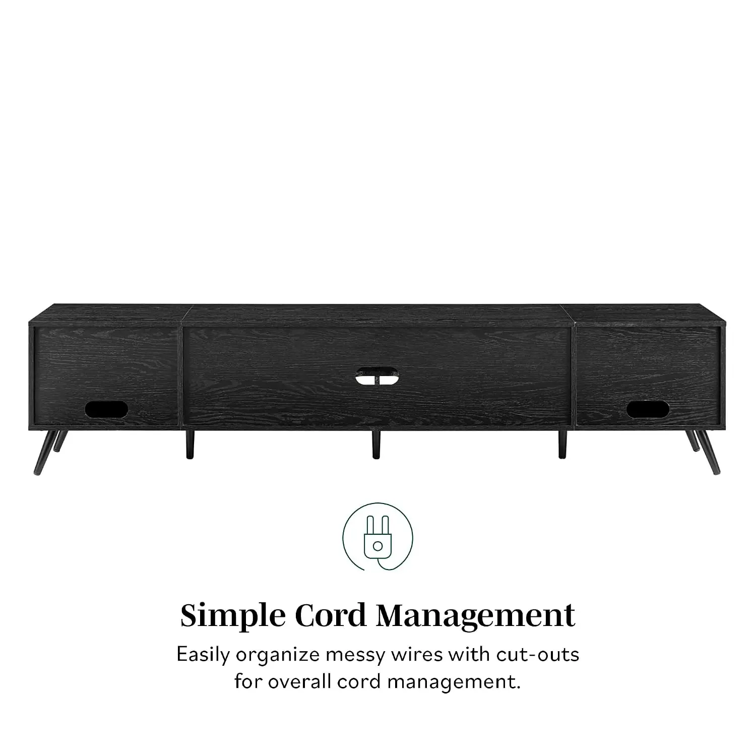 Modern Minimal Open-Shelf TV Stand for TVs up to 90 Inches 80 Inch Black, Customized