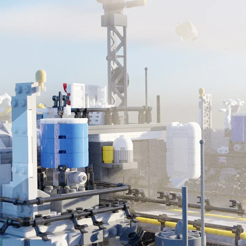 Street view moc blocos de construção cyberpunk cidade modelo tijolos técnicos diy montagem brinquedos construção modular para presentes