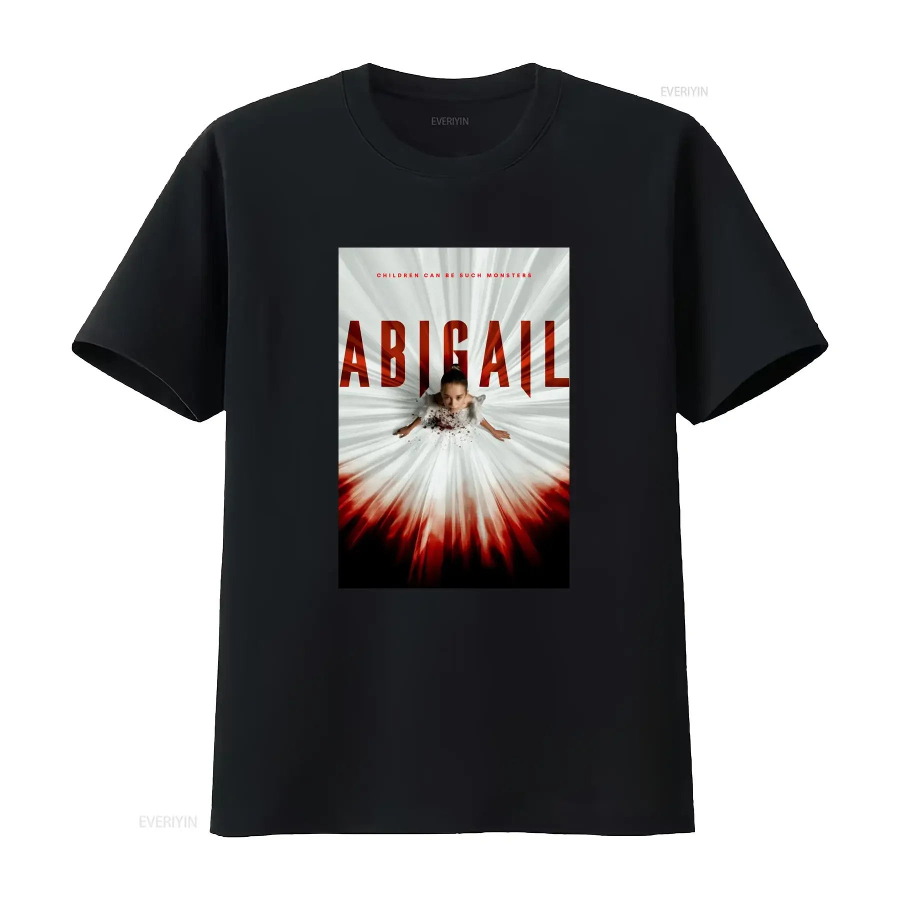 T shirt Abigail pour fans de films d'horreur Col rond décontracté tissu légèrement extensible coupe régulière motif imprimé