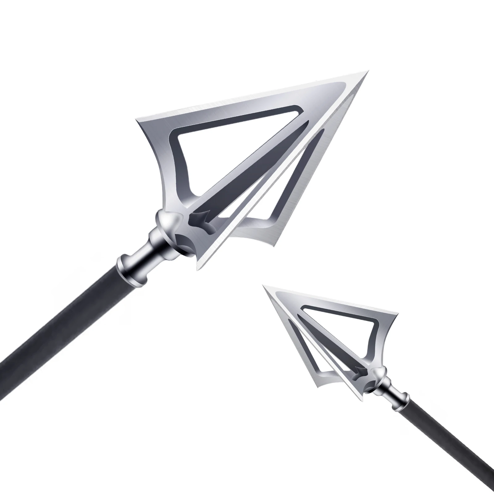 6Pcs Archery Broadheads 3 Blade 100 Grain Compound Bow Hunting Arrowheads Tip