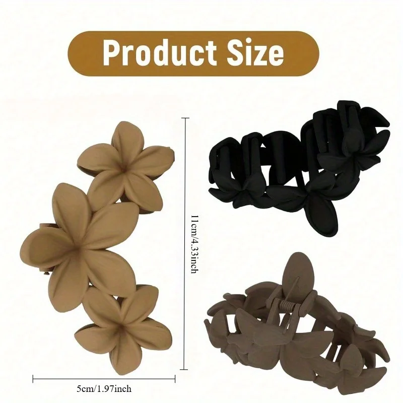 قطعة واحدة (تعتمد على SKU) مشابك شعر بلاستيكية خفيفة الوزن مقاس 11 سم/4.33 بوصة باللون الأسود - عصرية وراقية وأنيقة وبسيطة