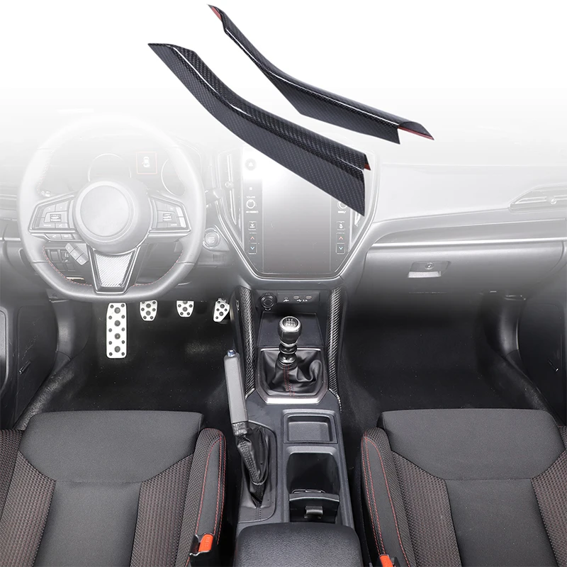 Center Console Gear Shift Side Trim Real Carbon Fiber Gearshift Side Decor Strip Car Accessories For Subaru WRX Levorg 2022-2026