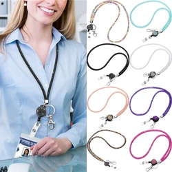 ID Card Neck Strap Retractable Badges Holder Cellphones Anti-lost Lanyard Keys Card Hang Rope Mesh Universal Keychain Rope