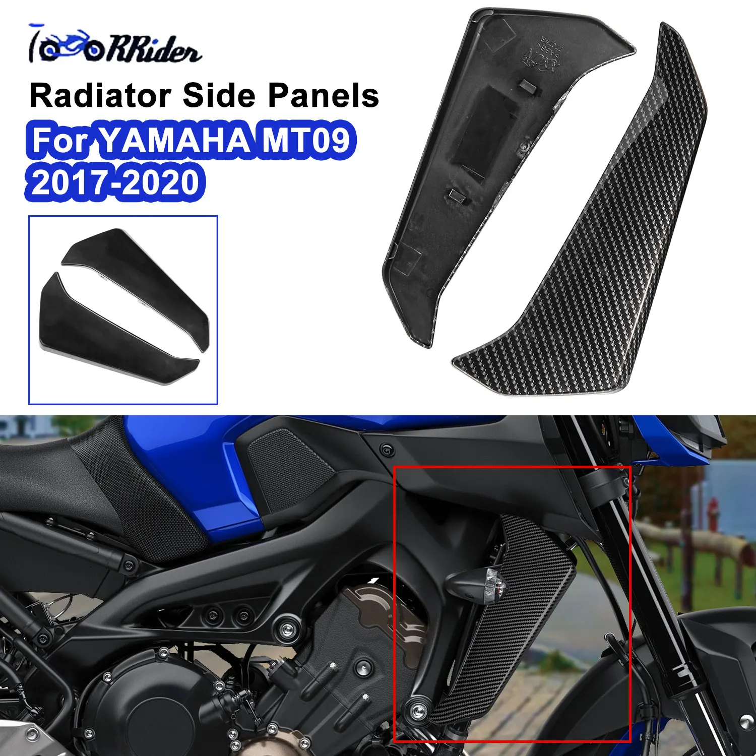 

For Yamaha MT09 MT-09 MT 09 2017 2018 2019 2020 Motorcycle Accessories ABS Plastic Radiator Side Panels Protector Cover Fairing