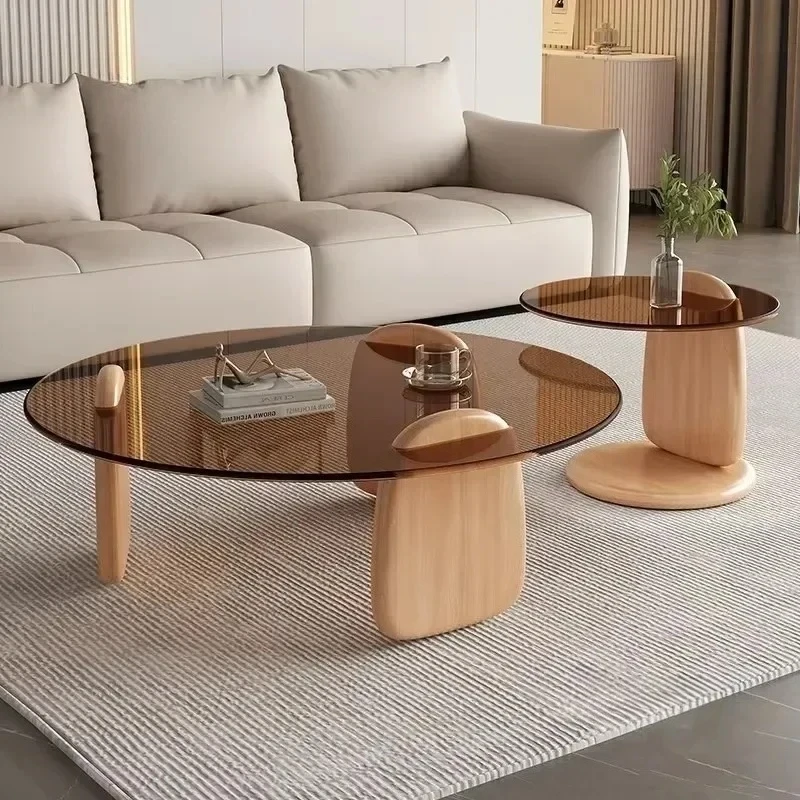 Nordic Glass Round Table Multi-colour Set Tea Table High Temperature Resistance Easy To Clean Office Cafe Home Coffee Tables B