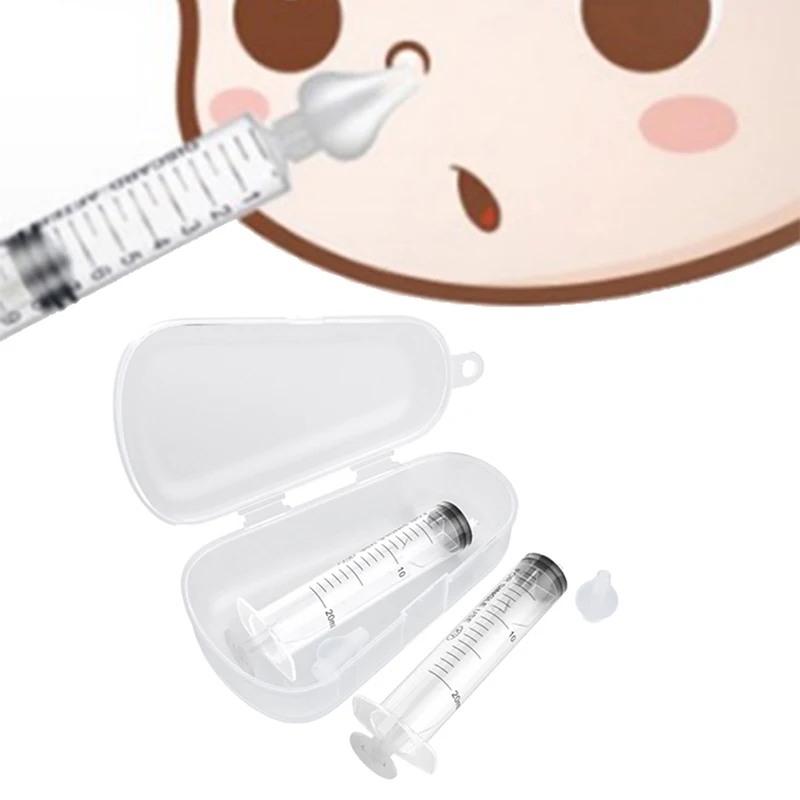 

2p/Box Silicone + Plastic Baby Nasal Irrigator Portable Infant Nasal Irrigator Professional Syringe