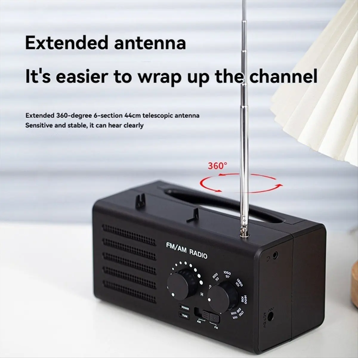 *A99Z Portable AM/FM Radio Transistor Radio Loud Speaker Large Tuning Knob Headphone Jack for Home Outdoor Emergency, EU PLUG