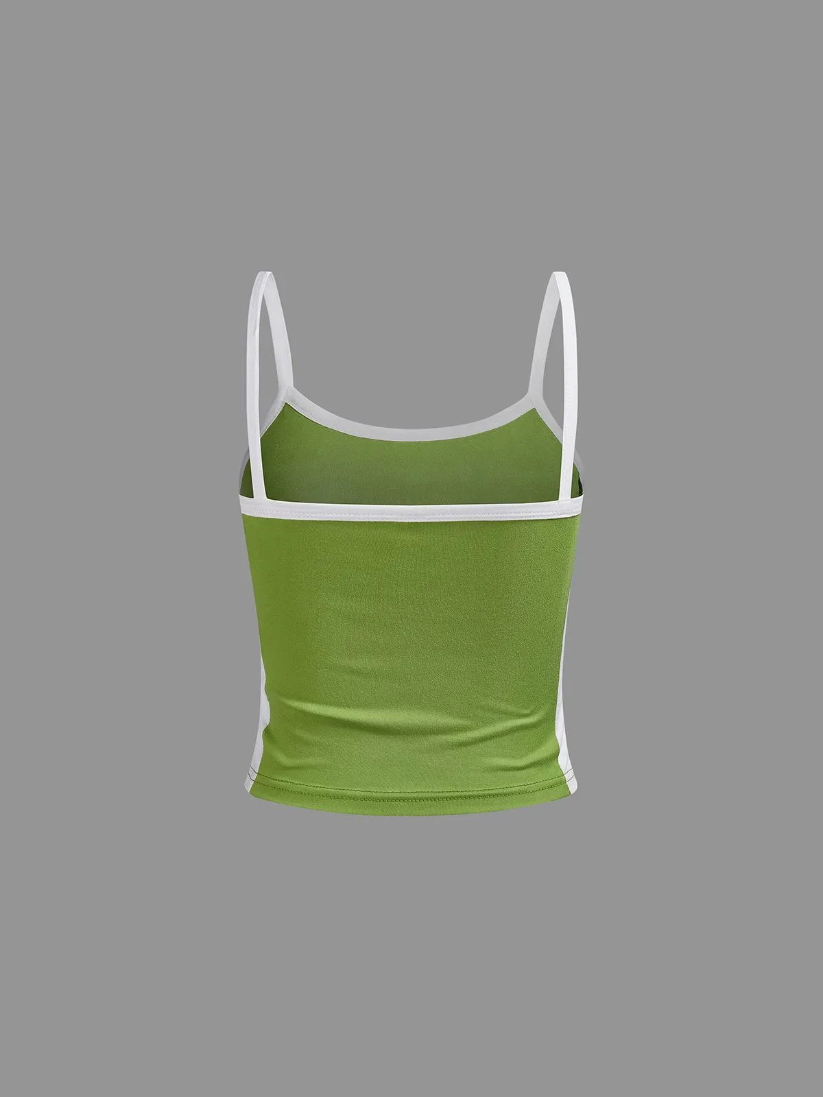 Sleeveless shirt green sexy background letter printing summer casual bare-back vest Y2K vintage vest women's