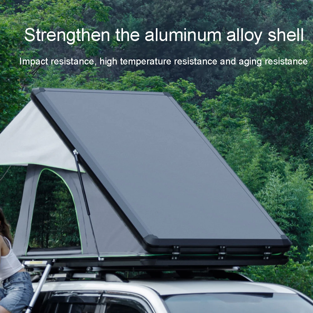 Jetshark Ultra Thin Waterproof Automatic Folding Aluminum Alloy SUV Triangle Hard Shell Roof Top Tent