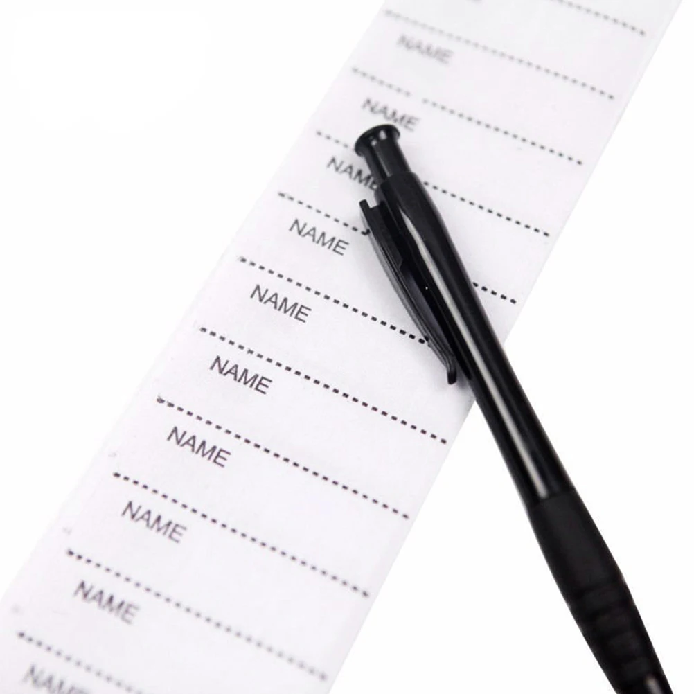 

Black White Labels Writable Name Sticker for Clothing Custom Laundry Tags Wash Store Marks Clothes Cloth Material Sew
