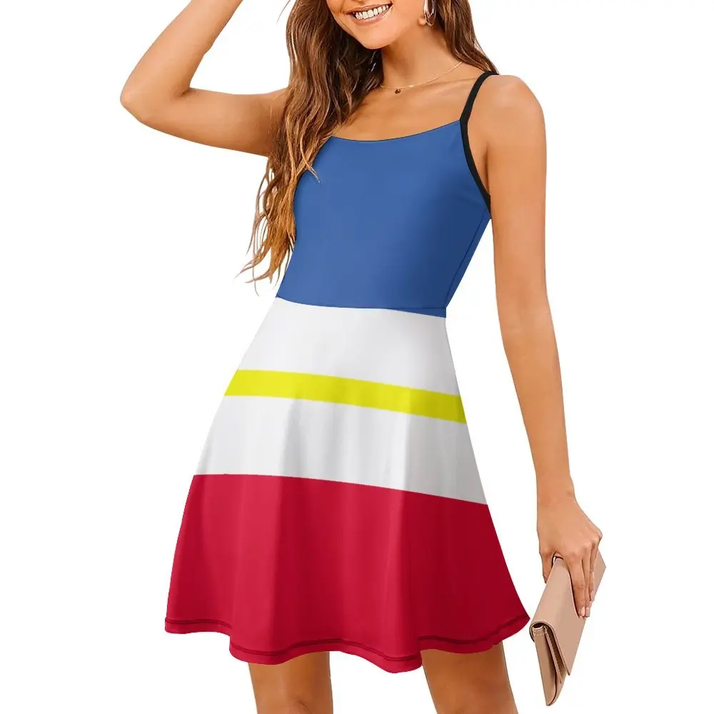 

Flag of Mecklenburg-Western Pomerania Women's Sling Dress Creative Sexy Woman's Clothing Nerd Parties Strappy Dress