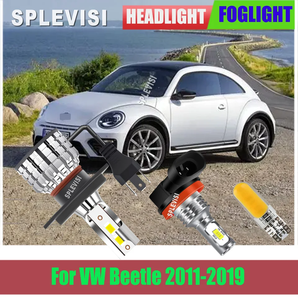 

6Pcs 12v 120W LED Headlight 6000K 12000LM Car Bulbs Fog Lamp Non-destructive installation For VW Beetle 2011 2012 2013 2014-2019