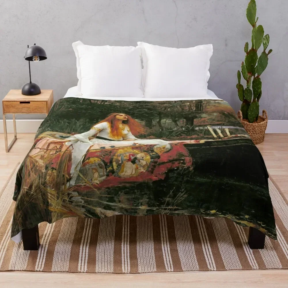 

The Lady of Shalott by John William Waterhouse Throw Blanket Custom Furry Blankets