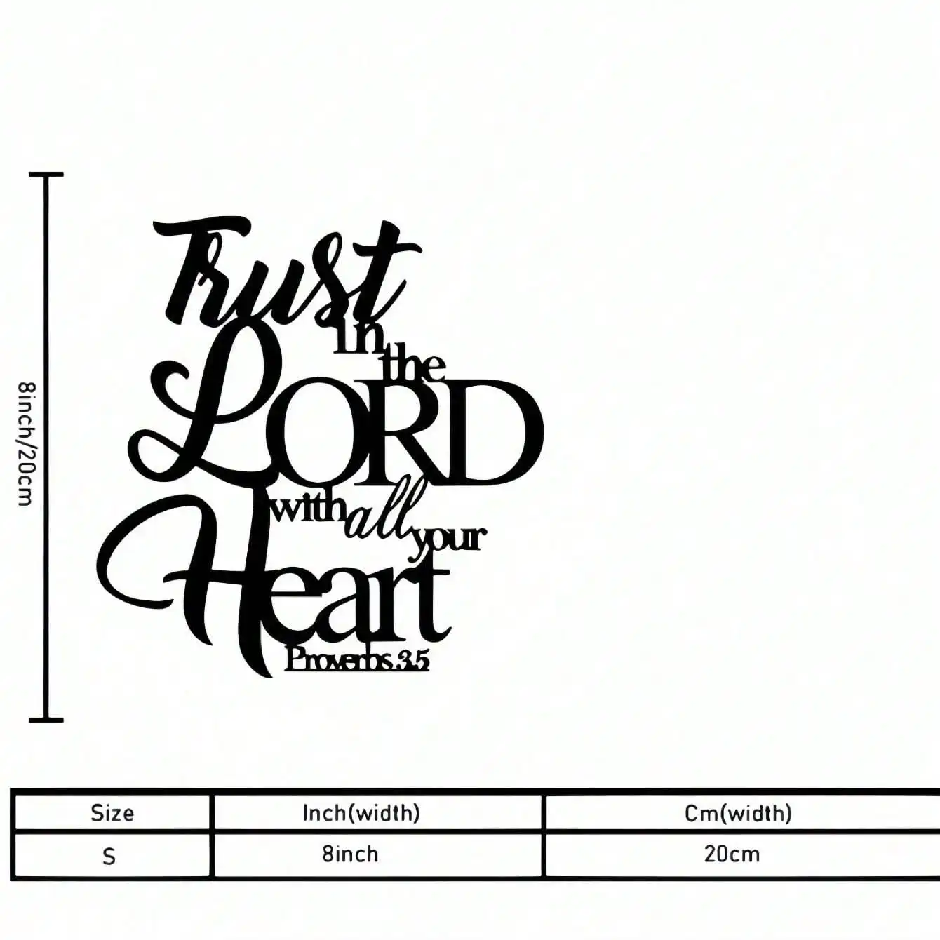 CIFBUY Iron Wall Art Trust In The Lord Black Waterproof Metal Sculpture For Living Room Bedroom Entryway Hanging Decor Gift