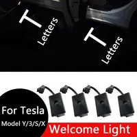 Luces de puerta para Tesla Model Y Juniper, proyector HD, luces de pozo, modelo 3, luces LED de bienvenida con sombra fantasma láser Highland