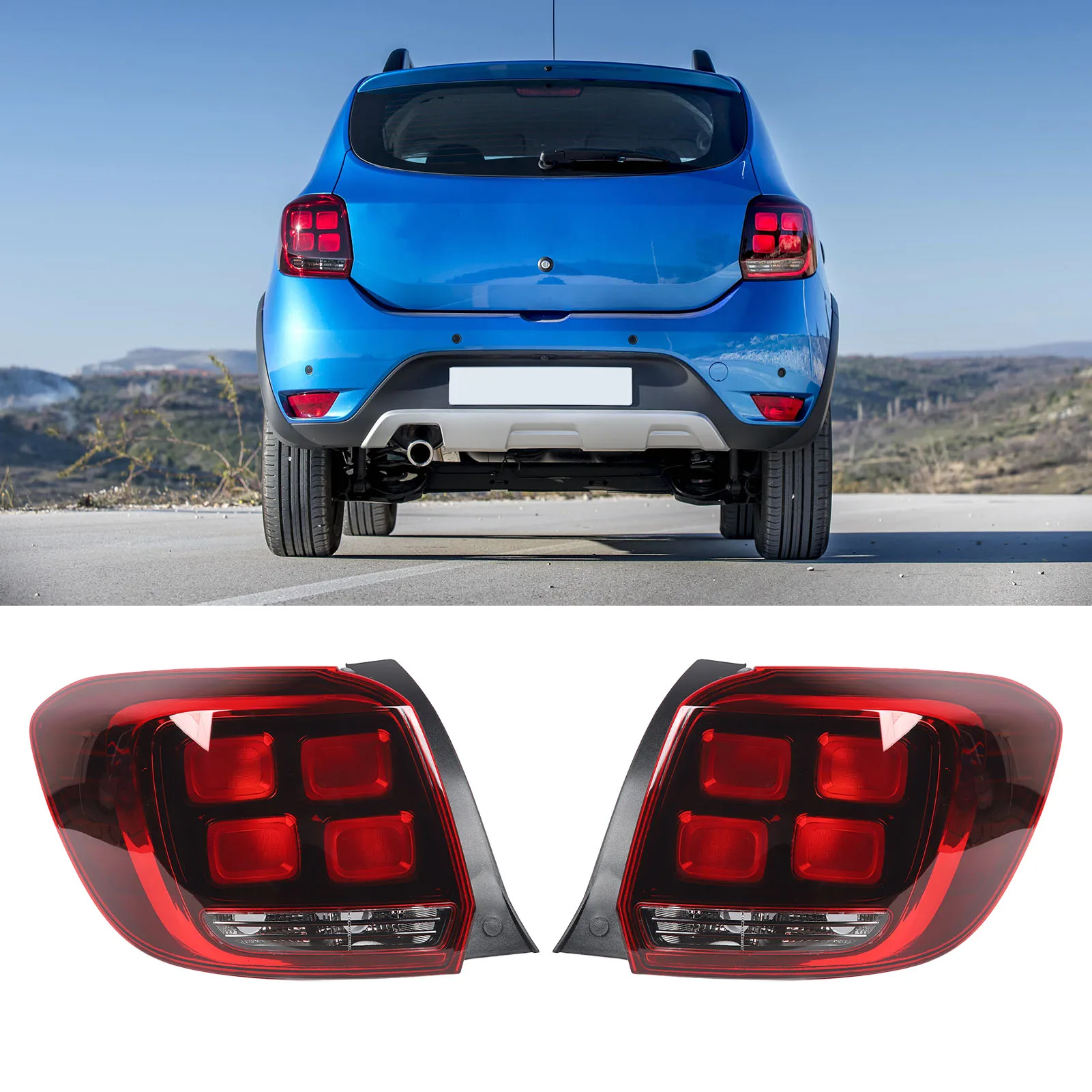 Auto Rear Lamp Car Rear Lamp Tail Light Rear Lamp Replacement For Dacia Stepway MK2 Facelift 2017 to 2020 Car Tail Light