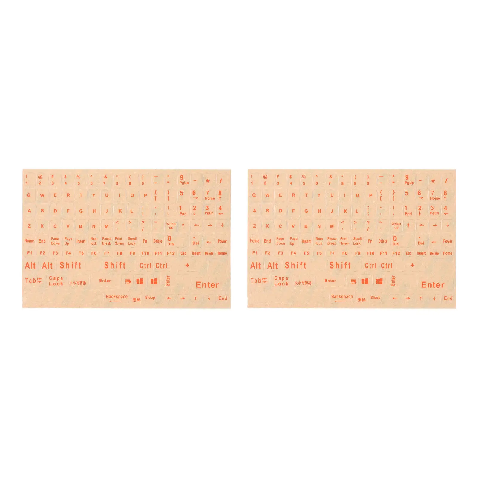 2Sheets Laptop Keyboard Stickers English Letters Clear Print Wear-Resistant Computer Notebook Keyboard Cover Sticker
