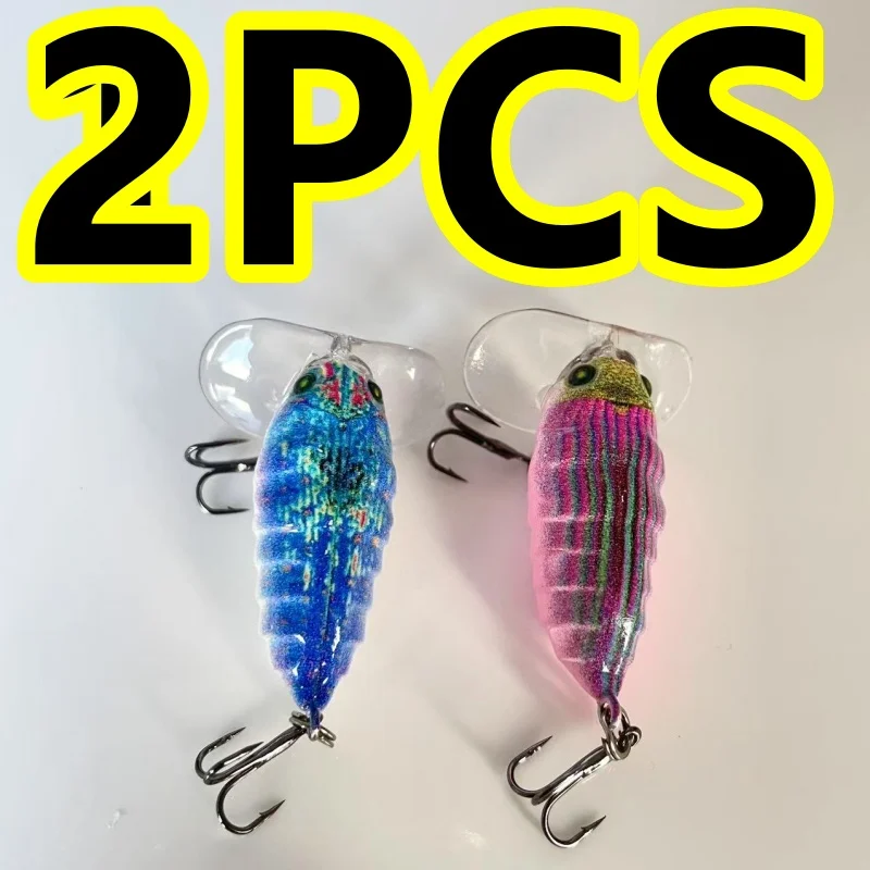 8008 4 سنتيمتر 10 جرام 2 قطعة LURETV الحشرات الزيز يعرف نظام السطح العائم الزيز المحاكاة الحيوية العائمة الحشرات كاذبة الطعم #3